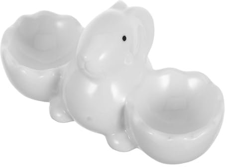 TOPBATHY Portauovo Ceramica Vassoio Portauova per Pranzo Grazioso Vassoio Uova Piatto Espositore Supporto in Porcellana