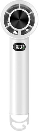 RIMIRICO Hand Held Fan,Portable Handheld USB Rechargeable Fans with 100 Speeds,Battery Operated Mini Fan with LED Display,Desk Desktop Fans with Buckle for Home Office Bedroom Outdoor Travel (White)