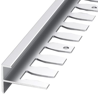 Perfil de borde de escalera de metal, protector de esquina de aluminio flexible en forma de F para escaleras y suelos, 3 piezas x 0,9 m de longitud para escalones de laminado, parquet y azulejos