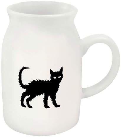 Azeeda 300ml 'Silhouette of Scary Cat' Ceramic Milk Jug (MJ00019712)