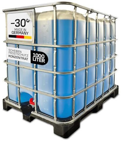 BAUER BLUE Scheibenfrostschutz Konzentrat -30°C | IBC 1000L | Profi-Scheibenreiniger mit Citrusduft | Auto, LKW, Nutzfahrzeuge | XXL Gebinde für Werkstätten, Speditionen & Fuhrparks | Made in Germany