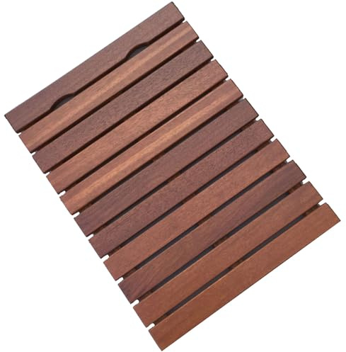 Holzmatte Bad, Baderost Mod, Badematte Luxus, WC-Matte, Rubber Stopper, für Innen Und Außen, Bambusmatte Badewanne, Dusche, Sauna, Badteppich(60x100cm/23.6x39.4in)
