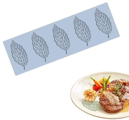 CERCTLA Leaves Shape Silicone Mold, Silicone Leaf Molds for Cake, Leaves Shape Cake Fondant Mold for Shaping Melted Sugar Paste, Chocolate, Fondant, Butter, Soap DIY Craft