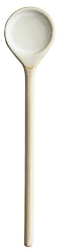 DIYEAH Cucchiaino da Caffè Vintage in Ceramica Manico Lungo Cucchiaio da Dessert per Casa Utensile per Condimenti Gelati e Tè Design Artigianale Ergonomico e Superfici Lisce Sicure