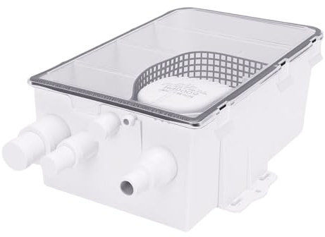 Aramox sistemas di Pompa di Sentina per Doccia, 12V 600GPH, Scatola di Scarico Multiporta Marina, Interruttore Automatico, Impermeabile, per Barche e campers