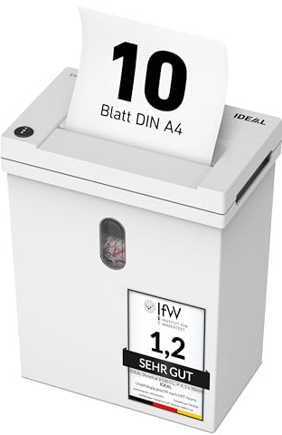 IDEAL Shredcat 8100, Distruggidocumenti, Tritadocumenti di Alta Qualità, Silenziosi e Affidabili, Conformi al GDPR (8-10 fogli)