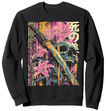 Otaku Anime Japonais Katana Fleur de lys Rouge Sweatshirt