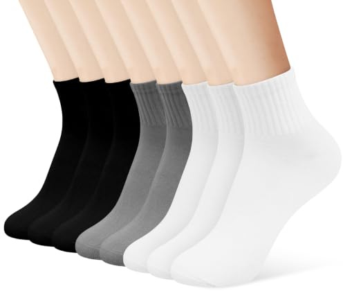 Soleeya 8 Paires Chaussettes Homme Femme Coton Chaussette Sport 39-43 | Chaussettes Coton Respirant, Chaussette Mi Haute, Pointe Sans Couture, Chaussettes Blanches Noires, Sport Freizeit Geschenke