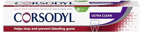 Corsodyl Toothpaste Ultra Clean, Daily Gum Care, Help Stop and Prevent Bleeding Gums, 75ml