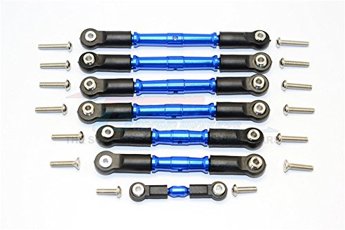 GPM Racing Traxxas Slash 4X4 & Telluride 4X4 Aluminum Completed Turnbuckles With Plastic Ball Ends - 7Pcs Set Blue
