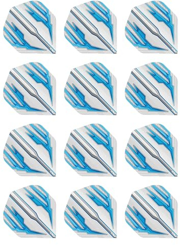 RED DRAGON Hardcore Radical Weiß und Blau Extra Dicke Standard Dart Flights - 4 Sätze pro Packung (12 Flights insgesamt)