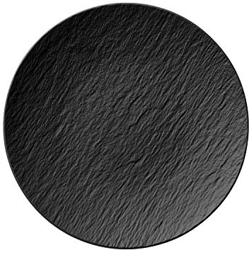 Villeroy & Boch 10-4239-2630 Manufacture Rock Plate, 25 cm, Premium Porcelain, Grey, Black