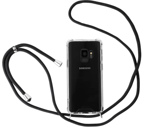 JProtect für Samsung Galaxy S9 Hülle mit Band – Handyhülle zum Umhängen mit Band in Schwarz – Handykette Samsung Galaxy S9 Kordel Hülle mit Kette/Schnur – Schützendes Case