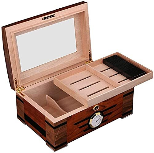 BATLAM Cigar Desktop Humidor Humidifier,Moisturizing Box, Cedar Wood Smoking Cigar Cabinet Decorative Box,cigar box
