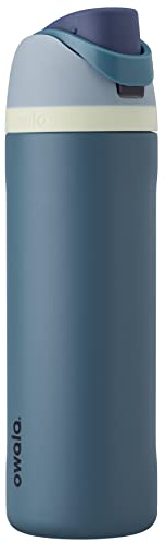 Owala FreeSip isolerad vattenflaska i rostfritt stål med sugrör för sport och resor, läckagesäker, BPA-fri, 710 ml, denim