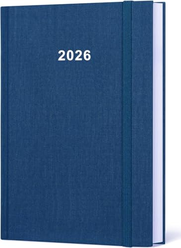 2026 Planner - Weekly & Monthly Planner from January 2026 to December 2026, 5.8'' × 8.3'' Agenda 2026 with Inner Pocket, Elastic Band, Hard Cover, Perfect Daily Organize, Blue