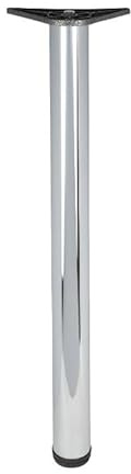 REJS Adjustable Breakfast Bar Round Worktop Support Table Leg 710, 820, 870 - chrome (870mm)