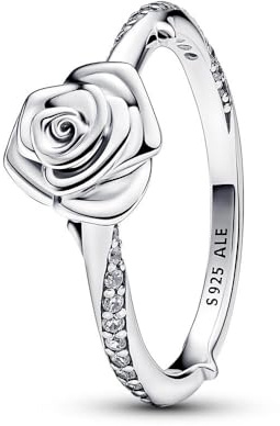 PANDORA Moments - Anello rosa, in argento sterling, con pietre di zirconia cubica incolori