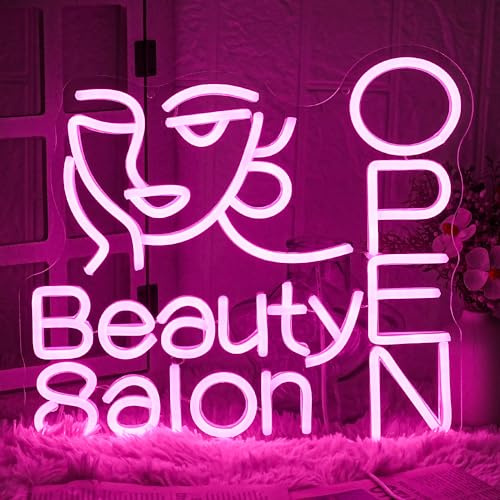 LMSIGNLY Beauty Salon Open Neon Sign Salon Neon Light Beauty Salon Led Light Open Neon Light Up Sign for Beauty Salon Nails Studio Hairdressing Shop Barber Shop Dressing Room Decoration