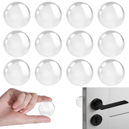 12 Stück Gummipuffer Selbstklebend, 1.18 Runder Türstopper Wand selbstklebend,Türstopper Wand Transparent, Türklinken Stopper, Wandpuffer,Elastikpuffer Transparent Selbstklebend für Bad, Tür, Wände