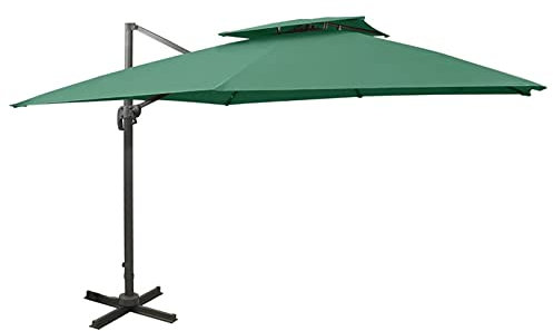 Ampelschirm Sonnenschirm Gartenschirm mit Kurbel, Doppeltop 300x300 cm