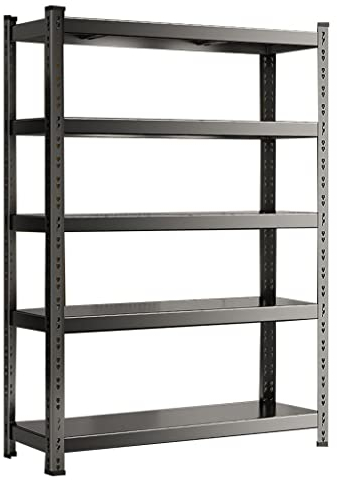 BOKNI Garagenregal, 5-stufiges, verstellbares Regal, 2000 lbs Tragkraft, Lagerregal, Robustes Industrieregal aus Metall