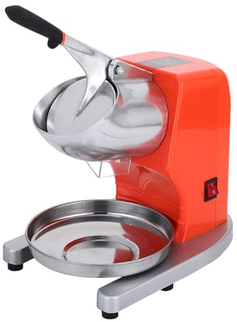 YSFHYAN Double Blade Ice Crusher,Food-Grade Stainless Steel Ice Shaved Machine,Commercial Ice Crusher,Anti Flying And Splash Ice Mouth Design,Safe,Convenient,for Kitchens Restaurants(Color:Orange)