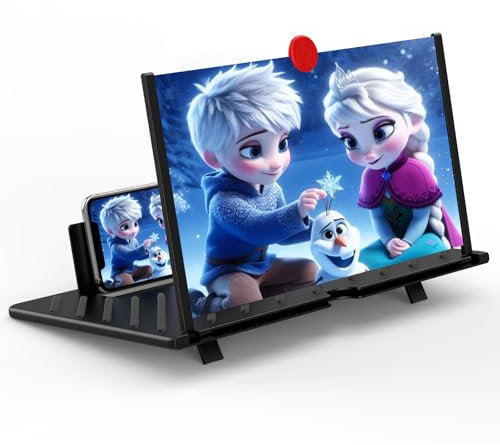 20 Screen Magnifier for Cell Phone -3D Magnifying Projector Screen Enlarger Expander for Movies, Videos, and Gaming – Foldable Phone Stand with Screen Amplifier – Compatible with All Smartphones