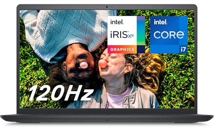 Dell Inspiron 15 (3520) - 15.6 inches FHD (1920 x 1080) 120Hz, Intel Core i7-1255U, 16GB RAM, 512GB SSD, Intel Iris XE Graphics, Windows 11 Home, French Keyboard, Carbon Black