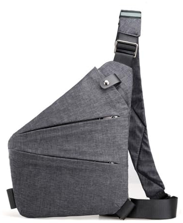 Gipfelfreund Anti-Diebstahl Umhängetasche, Unisex, Grau, Sling, Handtasche, 4 Fächer, 19 x 31 x 4 cm, RFID-Blockierung, Premium Oxford-Gewebe, 102 cm Schultergurt, für Erwachsene, Unisex