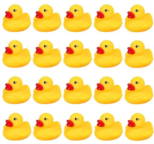20 Pcs Rubber Duck, Rubber Ducks, Duck, Rubber Ducks Bath Toys, Bath Ducks for Kids Birthday Baby Shower Party Decorations/Handwork DIY Crafts Ducks Float and Squeak