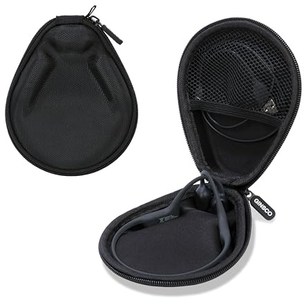 Ginsco Universal Bone Conduction Headphone Case Compatible with SHOKZ New OpenRun Pro 2/Pro 2 Mini/OpenRun/OpenSwim Open-Ear Sport Headphones, Compatible with MRYTKY/BAICLUD/CXK/Ogogrs etc (Black)