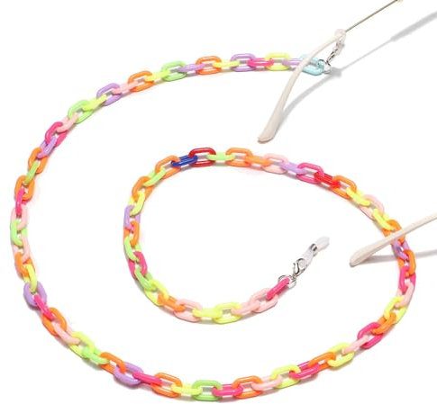 AAIXXIZAO Brillenkette Harz-Acryl-Kunststoff-Mischfarben-Maskenkette Brillenkette Einfache Retro-Modische Und Umweltfreundliche Brillenkette