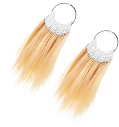Ipetboom 2sätze Haarfarben-probenring Aus Echtem Menschenhaar Für Friseurbedarf Haarfarbenprobe Zum Testen Haarfarben-testprobe Für Salon Und Barber-shop