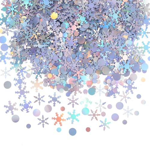 30g Schneeflocken Weihnachtskonfetti 11-20mm,Bunte Schneeflocken Streudeko Weihnachten,Streudeko Weihnachten Glitzer Zum Basteln Konfetti Weihnachten Ornamente für Tischdeko Silvester Party