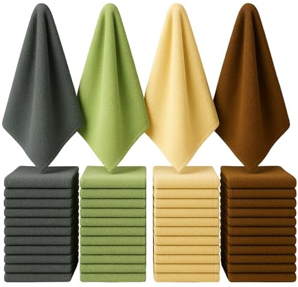 Artwelt Torchons Microfibres Nettoyage – Chiffons Absorbants Non Pelucheux et Lavables – Lingettes Cuisine Verre Maison – 30×30 cm – Lot de 12
