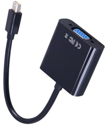 jojofuny Aktiver Mini Displayport zu Vga Adapter Konverter Full HD Externer Monitor Anschluss für Laptop PC Kompatibel Robuste Bauweise ohne Externes Netzteil