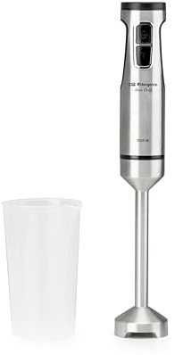 Orbegozo BT 3015 Batidora de Mano 1500W con Motor DC, Velocidad Ajustable, Función Turbo, Brazo Desmontable de Acero Inoxidable, Vaso Medidor 700 ml y Mango Ergonómico