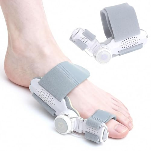 Hallux Valgus skena tåseparator bultband Corrector, med justerbar Hallux Valgus skena och silikon tåseparator bekväm för kvinnor och män dag och natt lämplig för vänster höger fot
