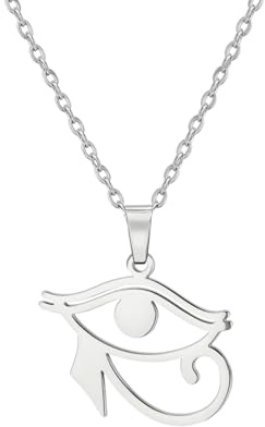 EUEAVAN Ankh kors Y halsband livets öga av Horus hänge kartong lång kedjeskydd afrikansk koptisk amulett antik egyptisk religiös smyckesgåva för kvinnor män, Medium, Rostfritt stål, Ingen ädelsten