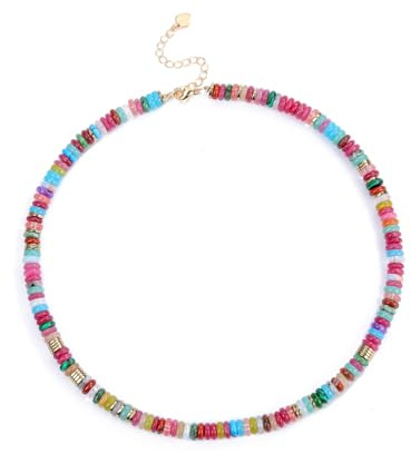 Jovivi Womens Colorful Crystal Beaded Choker Necklace for Women Spiritual Healing & Positive Energy,Boho Jewellery Gifts for Women Girls Ladies