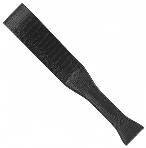 cutejoy Horse Riding Whip Riding Crop Flogger Training Tool for Equestrian，Crocodile Skin Pattern Leather Whip Used for Adult Training Cosplay Stage Play Props (Black)