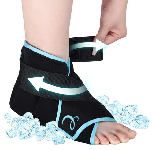 Comfytemp Kühlmanschette Fuß Knöchel Gel Kühlpads（1 Stück）Kühlbandage | Kalt Warm Kompresse Kühlpack für Fußgelenk Schmerzlinderung Wiederverwendbare Plantarfasziitis Fersensporn Rheuma nach op