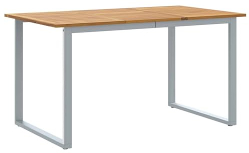 Nqyjm Esstisch für den Außenbereich, Gartentisch, grau, 140 x 80 x 75 cm, für Garten, Strand, Balkon, Terrasse, Camping Modell 1