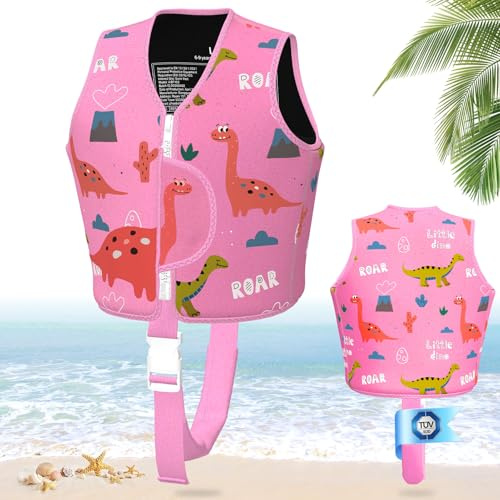 HABOWN Schwimmweste Kinder, TÜV-Zertifizierte Schwimmflügel für Kinder 2-6 Jahre, Verstellbarer Sicherheitsgurt, Bequem und Strapazierfähig, Geeignet für Familienurlaube/Schwimmbäder