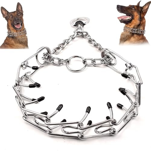 VELAJA Hundehalsband Anti-Zug, Kettenhalsband Hund aus Metall, 3.5mm Verstellbares Abnehmbares Halsband für Gehorsamkeitstraining, für große Hunde, Spaziergänge & Laufen