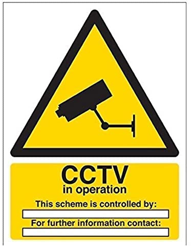 V Safety CCTV In Operation For The Purpose Sign - 150mm x 200mm - 1mm Rigid Plastic