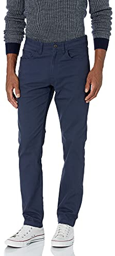 Amazon Essentials Pantalón Chino Elástico Cómodo con 5 Bolsillos y Ajuste Entallado (Previamente Goodthreads) Hombre, Azul Marino, 36W / 34L