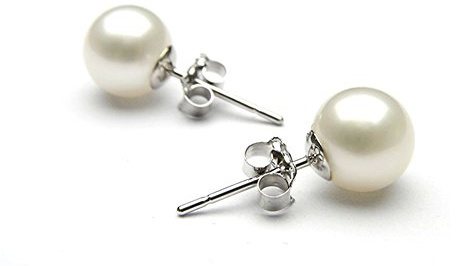 Damen Ohrringe Perlen Ohrstecker Schmuck, weiß 925 Sterling Silber ohrringe perlen mit echten Perlen
