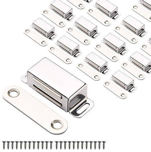 Magneti per armadietto Mousike Chiusura per porta dell'armadio per cucina Bagno Armadio Armadio Chiusure per armadio Chiusura per cassetto porta dell'armadio (Argento 15 pezzi)